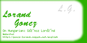 lorand goncz business card